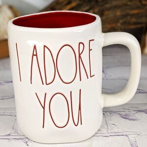 Rae Dunn I ADORE YOU White/Red Ceramic Mug